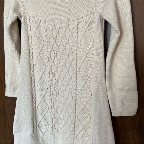 Hanna Andersson Cream Long Sleeve Cable Wool Blend Dress - Picture 4 of 8